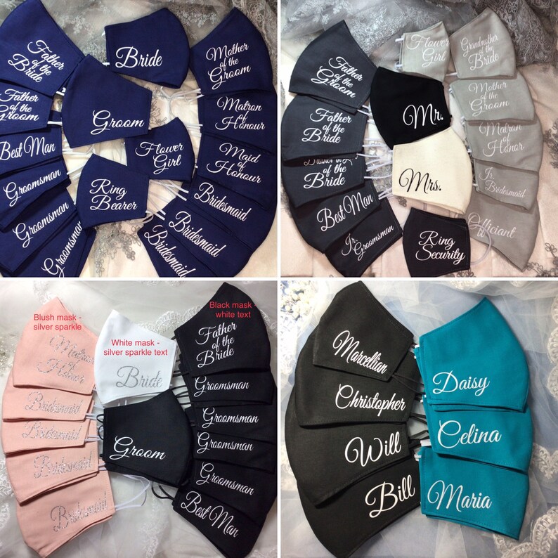 Bridal Party Face Masks Wedding Party Face Mask Something Etsy