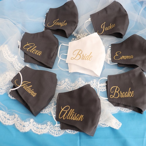 Bridal Party Face Masks Wedding Party Face Mask Something Etsy