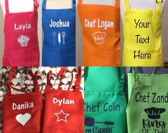 Apron for Kids Personalized /Star Baker/ Artist /Crafter/ Sous Chef Apron/ Personalized Children's Apron/ Personalized Kids Apron add Name