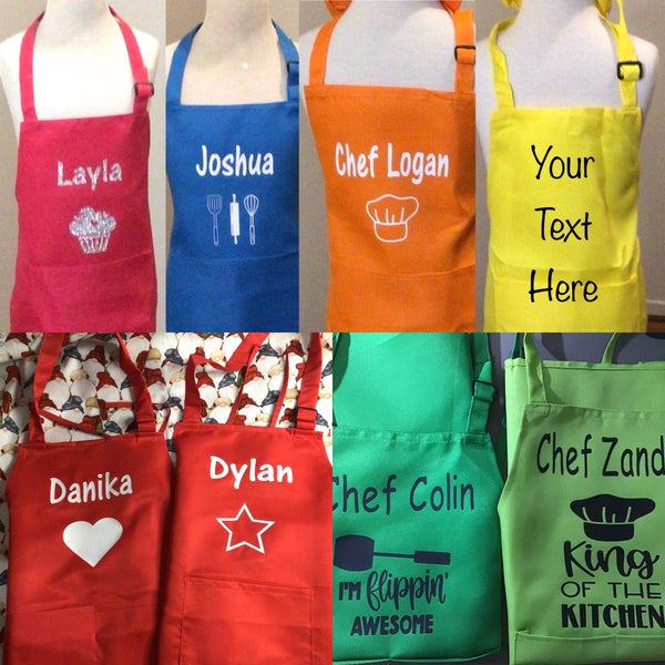 Apron for Kids Personalized /Star Baker/ Artist /Crafter/ Sous Chef Apron/ Personalized Children's Apron/ Personalized Kids Apron add Name