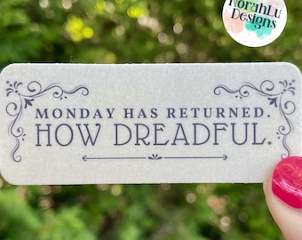 Vinyl Sticker-Unselected Journals of Emma M. Lion Monday has Returned Dreadful decoration label, laptop, journal, Beth Brower, Bookish Gift