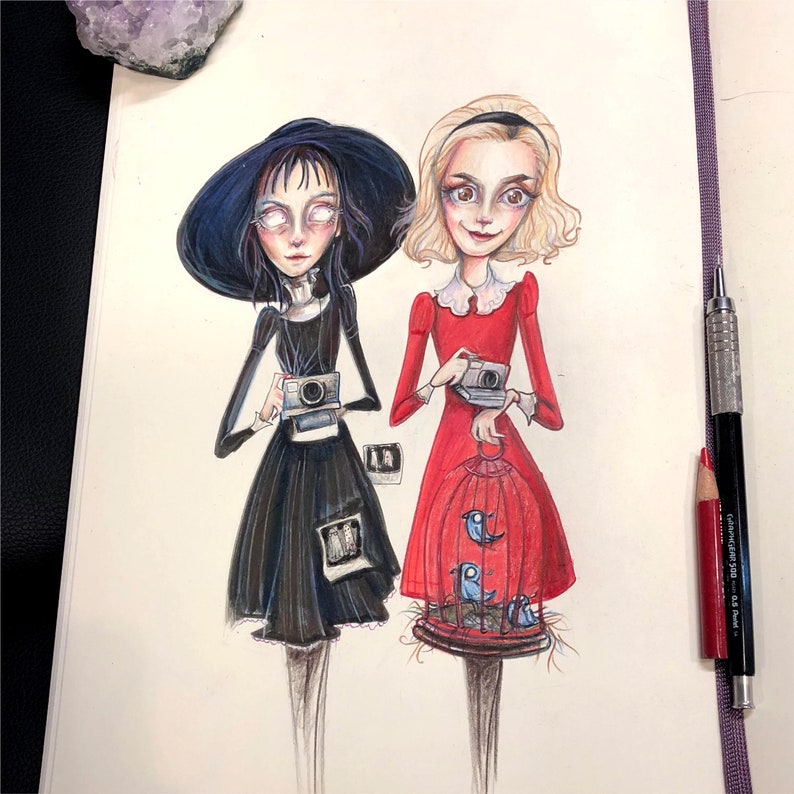 Lydia and Sabrina art Print image 2