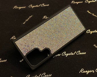 Galaxy S24, S24+, S24 Ultra with Crystal AB Crystals on Black TPU/PC Case