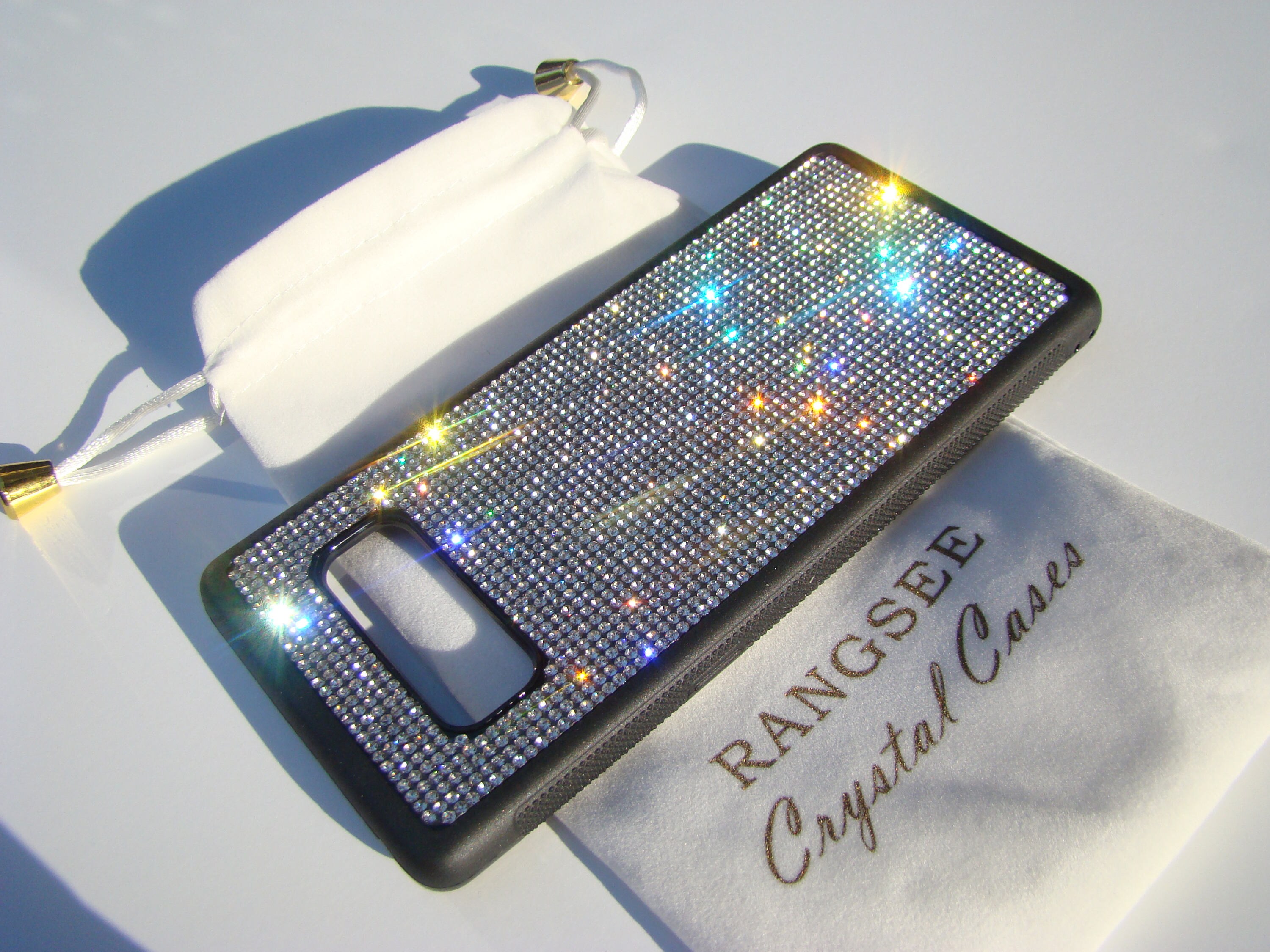 Galaxy Note 8 With Clear Diamond Rhinestone Crystals on Black - Etsy