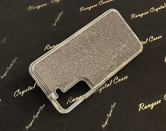 Galaxy S23, S23+, S23 Ultra with  Black Diamond Crystals on Clear TPU/PC Case