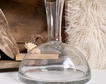 Caraffa decanter/aeratore per vino Crate and Barrel Krosno in vetro fatto a mano, modello moderno Swoon