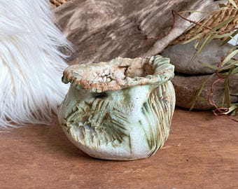 Artisan Textured Ceramic Pot – Strassman Signed Bohemian MCM Planter