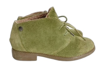 Eddie Bauer Valerie Olive Green Suede Lace Up Booties Chukka - Size 6