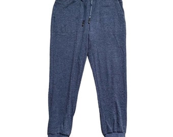 Badgley Mischka Womens Navy Blue Pull-Up Joggers Sweatpants Size Medium