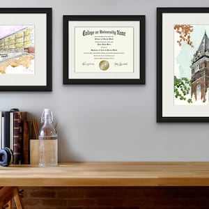 Giclee Watercolor Print Bundle of Georgia Tech's Tech Tower and Scheller College of Business - Great Graduation Gift