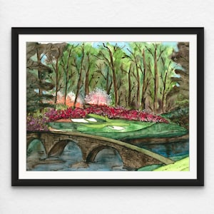 Amen Corner Hole #12 Augusta National Golf Club - Augusta, Georgia - giclee-aquarelprint