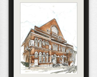Ryman Auditorium - Nashville, Tennessee - Giclee Watercolor Fine Art Print