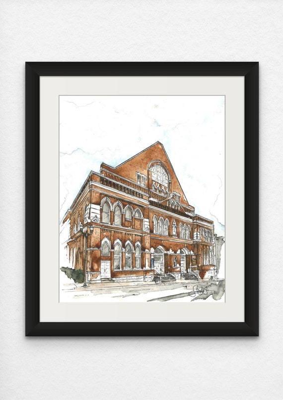 Ryman Auditorium - Nashville, Tennessee - Giclee Watercolor Fine Art Print