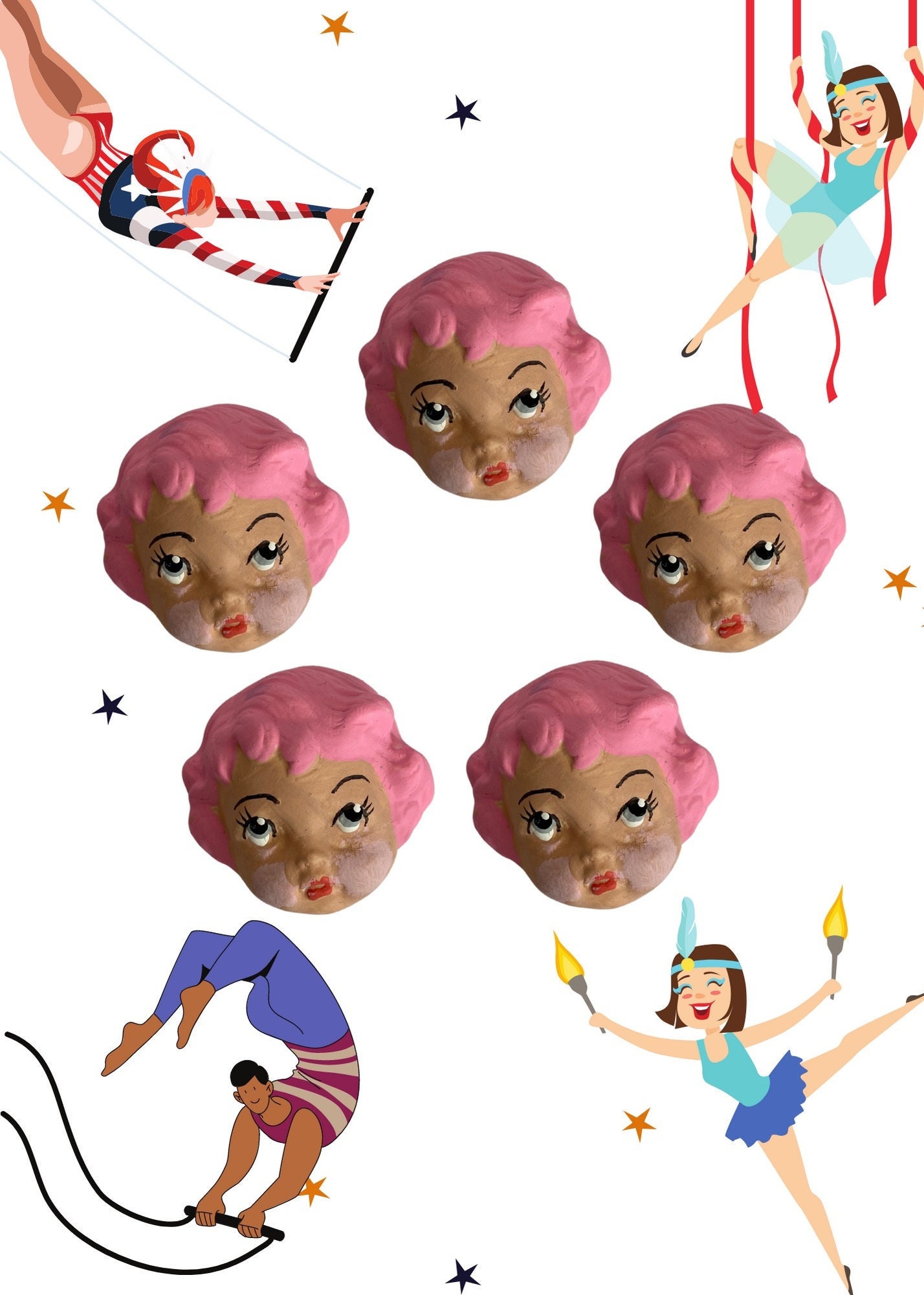 FANGZI 44 Pcs Hair Styling Makeup Doll Head for Girls Hair Dryer Cosmetic  Accessories Christmas Gift : : Toys