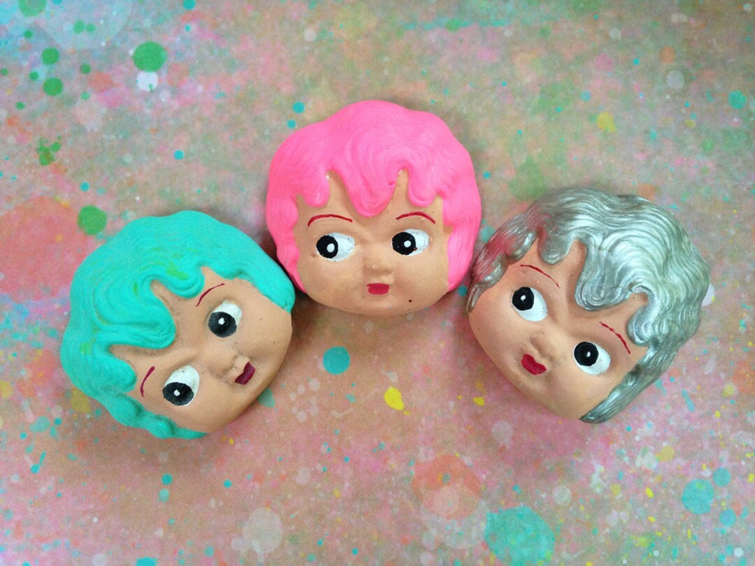 Set of 3, XL Cupie Doll Heads, Cupieology, Lisa Kettell Designs Etsy