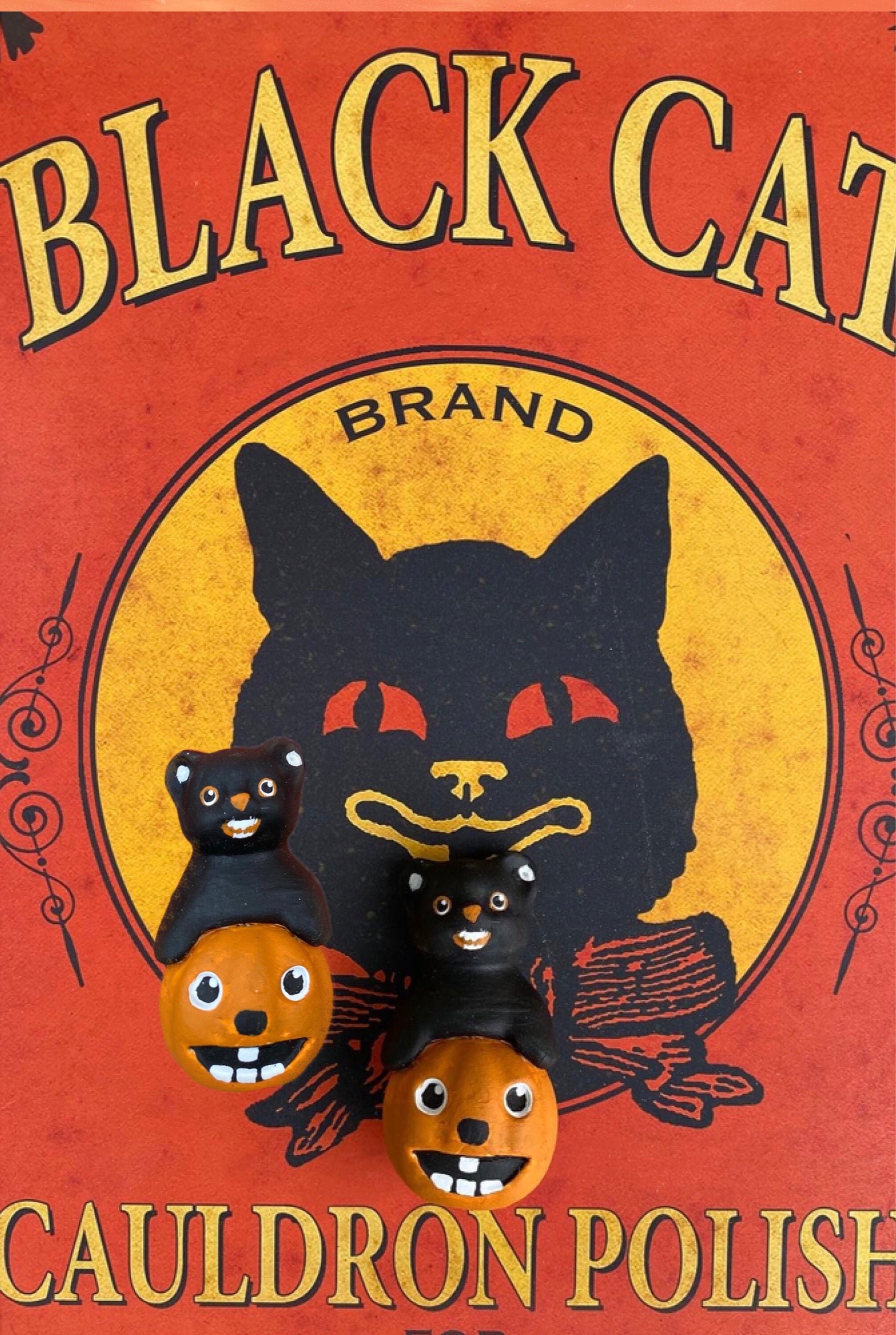 Lisa Kettell Designs Pumpkin Cat Embellishments Set of Two