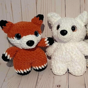 Crochet Fox Plushie, Soft Stuffed Animal Gift