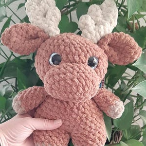 Mack the Moose, Crochet Moose Plushie, Moose Stuffed Animal, Soft Moosee Gift, Crochet Moose Gift