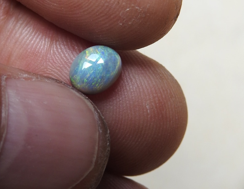 Natural Solid Polished Black Opal from Lightning Ridge with Multi-Color Fires.