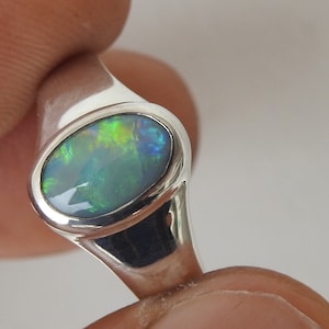 Lightning Ridge Australia Solid Opal Ring