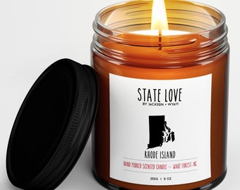 Rhode Island map art Rhode Island hostess gift Rhode Island gifts RI gifts RI candle Rhode Island candle 100/% pure candle