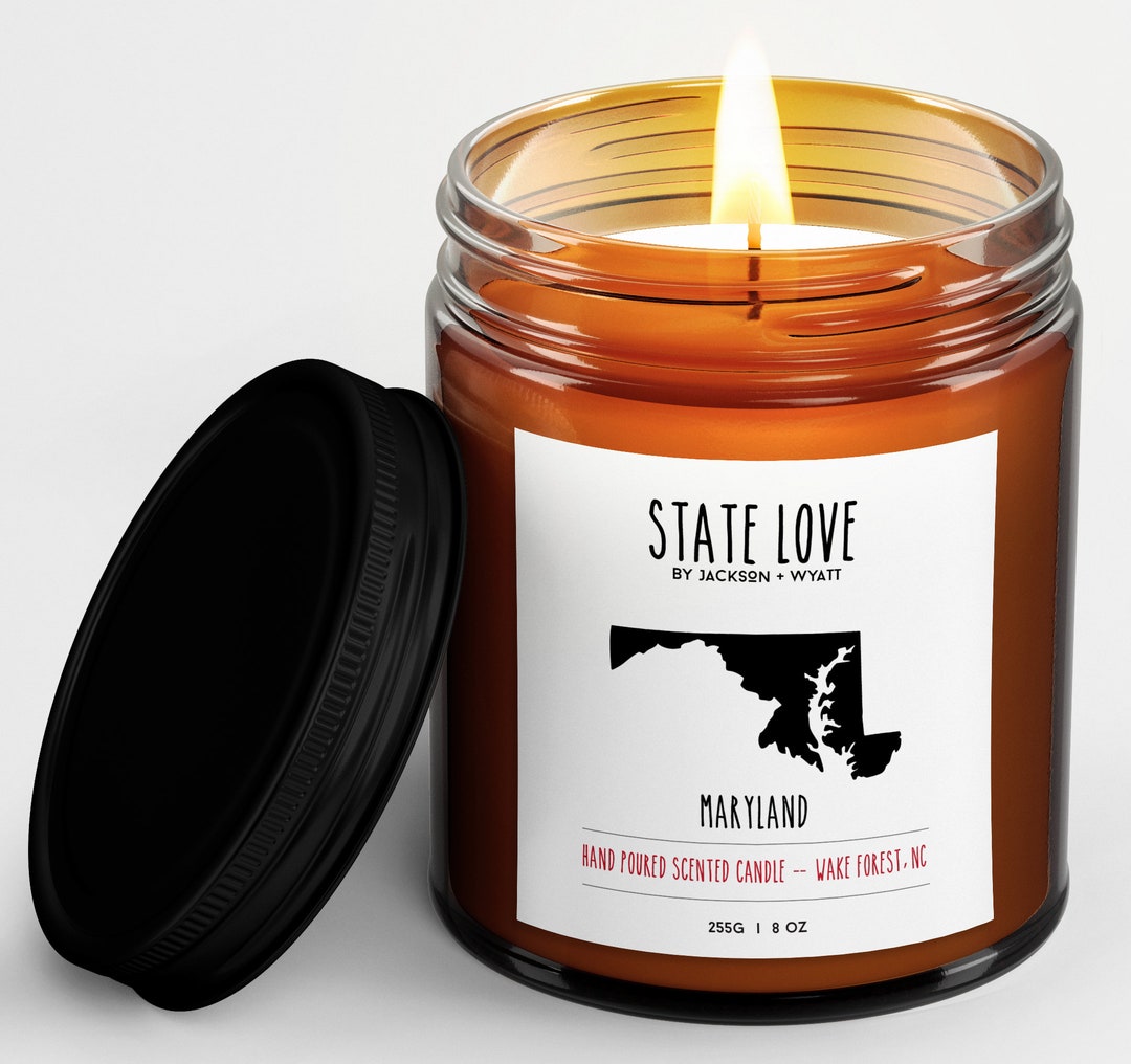 Maryland State Love Candle Hand Poured Soy Candle Homesick Gift Mother