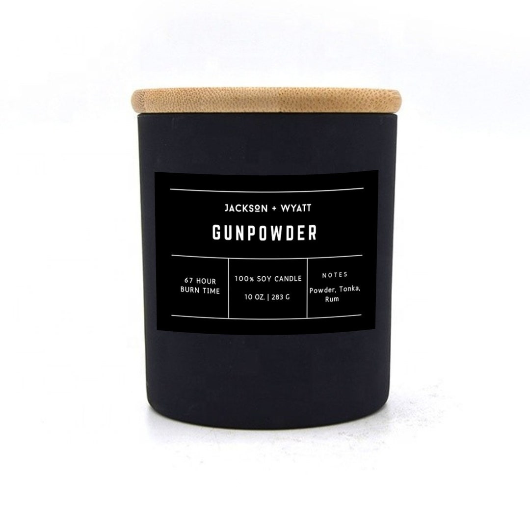 Gunpowder Scented Candle Hand Poured Soy Masculine Candle Man Manly Etsy
