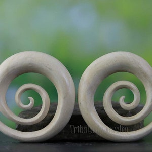 Stretcher Earrings Real Gauge Tamarind Wood 1/2&quot; Organic Hand Carved Earring Pair 12.7mm