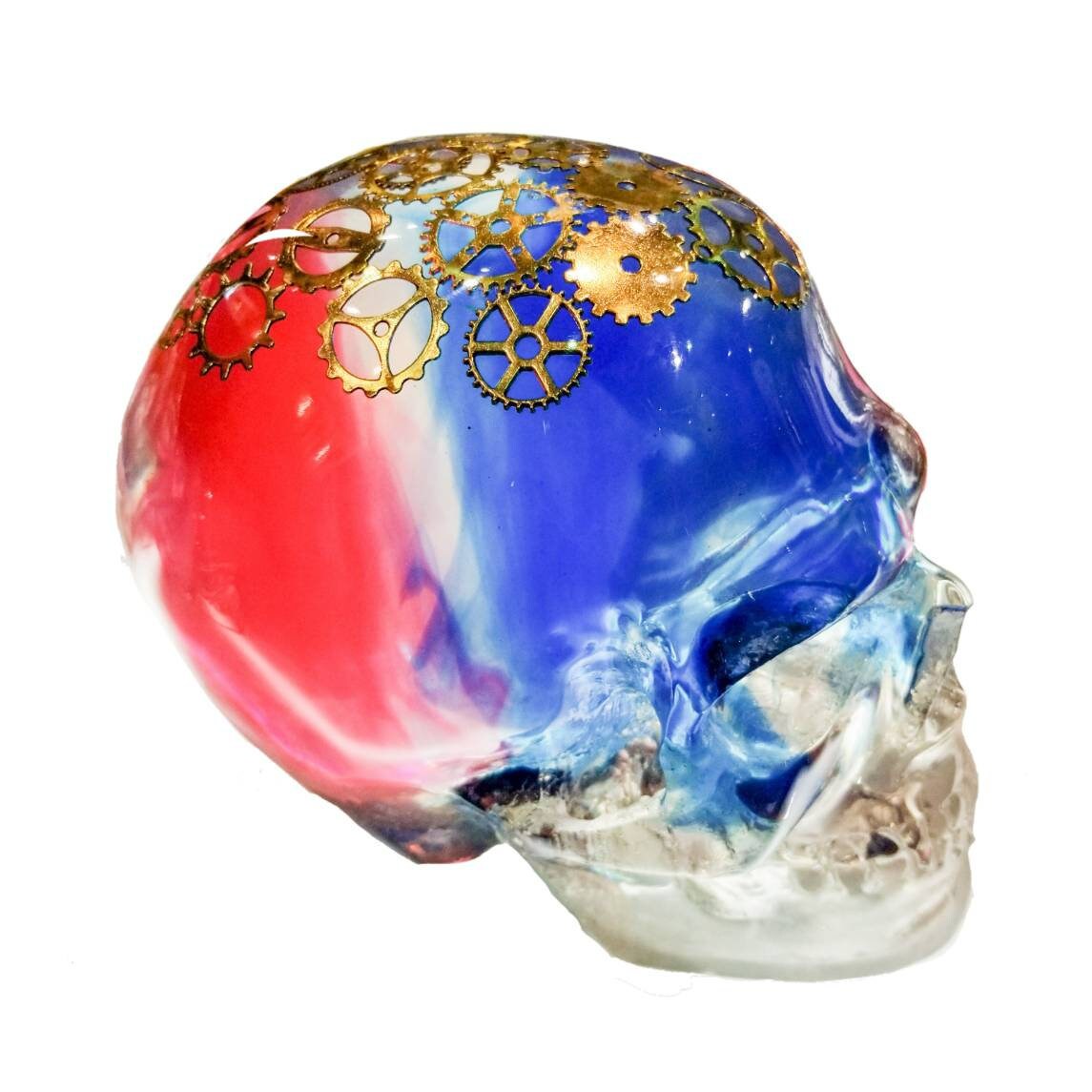 Human Skull Art Steampunk Skull Head of Human Skull Etsy