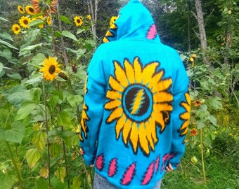 Grateful Dead Sunflower Alpaca ~Turquoise~