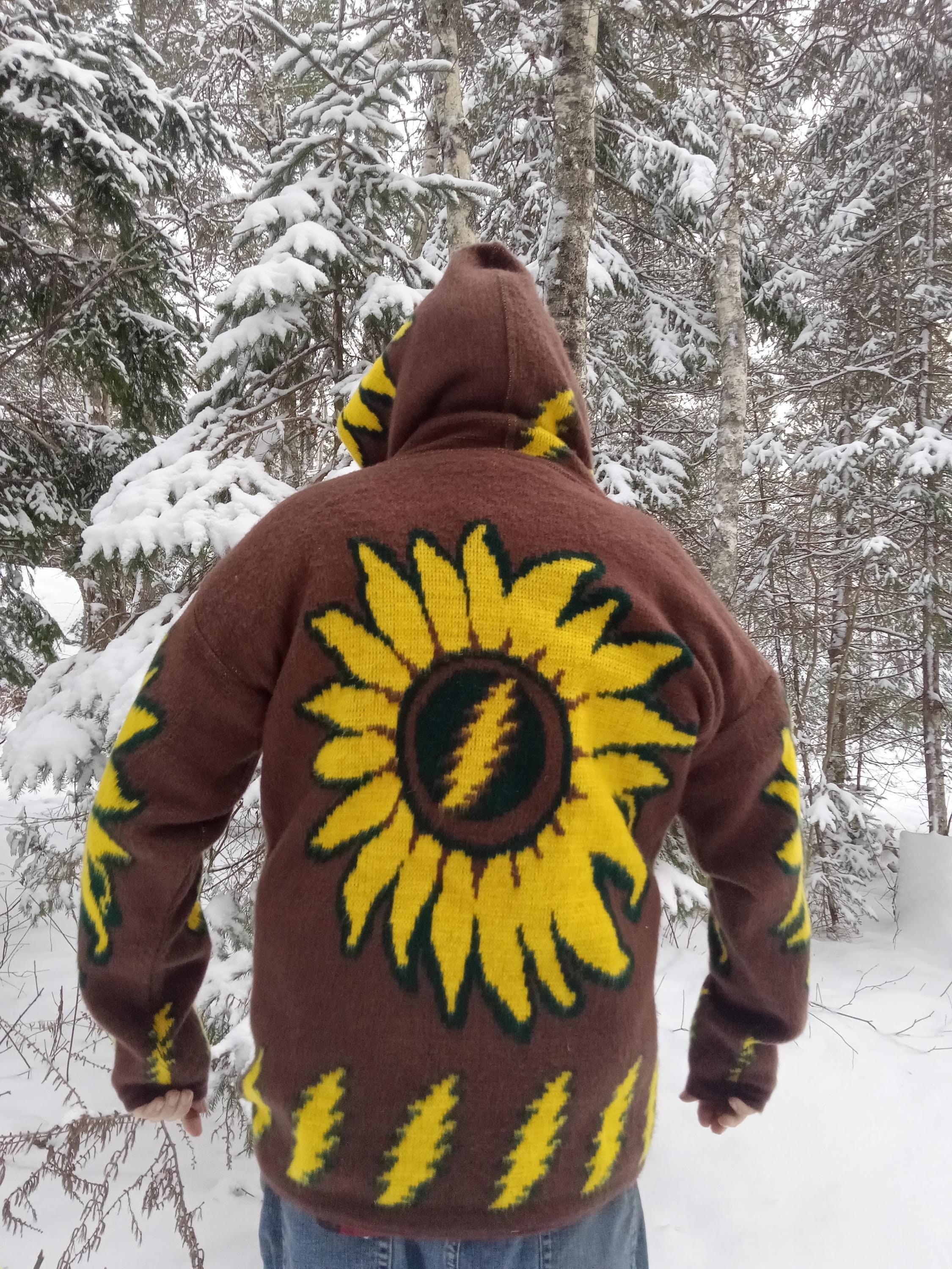 Grateful Dead ~ Sunflower~ Wool Alpaca Hoodie in Brown - Etsy