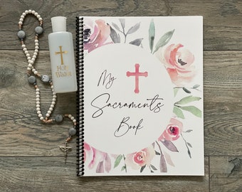 Catholic Sacrament Book- Girl, Goddaughter gift, baptism gift, first holy communion gift, confirmation gift, Catholic memory book