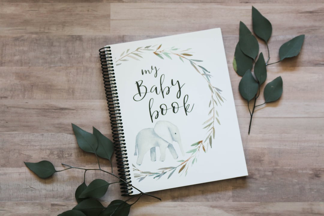 Baby Book Personalized Baby Book Elephant Book Etsy