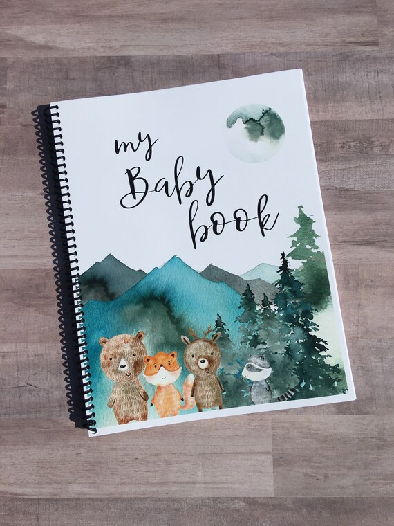 Baby Book Personalized Baby Book Woodland Book Etsy