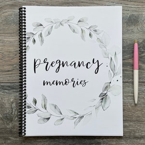 PREGNANCY journal | pregnancy memories book |  Delicate leaf pregnancy book