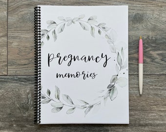 PREGNANCY journal | pregnancy memories book |  Delicate leaf pregnancy book