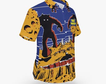 Space Invaders Arcade Cabinet Hawaiian Style Button-Down Tee