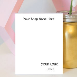 Bloc de notas con logotipo - Bloc de notas personalizado - Diseñe su propio Bloc de notas - Papelería - Regalo del maestro - Bloc de notas