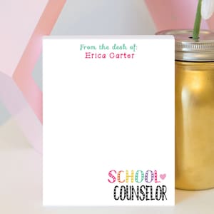 School Counselor Notepad - Counselor Notepad - Personalized Teacher Notepad - Teacher gift - teacher notepad - personalized notepad