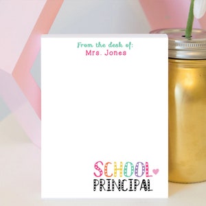 School Principal Notepad - Principal Appreciation - Principal Notepad - Admin Gifts