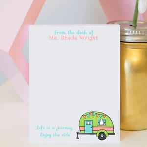 Personalized  Happy Camper Notepad - Happy Camper Notepad - Happy Camper Gift - Camper Notepad - Happy Camper - teacher notepad