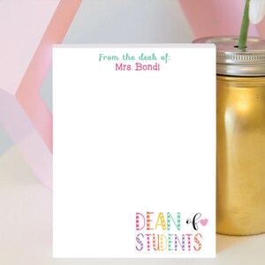 Dean of Students Notepad - Principal Appreciation - Deanl Notepad - Assistant Principal Appreciation - Admin Gifts