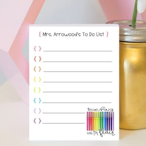 Teacher To Do List - Teaching with Flair - Personalized Teacher Notepad - Teacher Appreciation - Teacher Gift