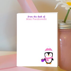 Penguin Notepad - Penguin Lover - Penguin - Winter Notepad - Winter Gift - Stocking Stuffer - Personalized Notepad