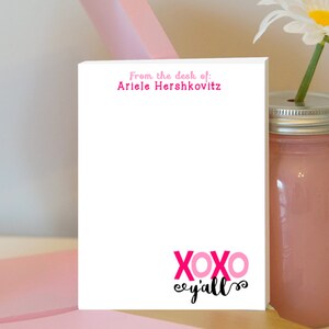 Bloco de notas do Dia dos Namorados - XOXO Y'all - Bloco de notas personalizado - Presente do Dia dos Namorados - Bloco de notas de coração