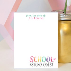 School Psychologist Notepad - Psychologist Notepad - Personalized Teacher Notepad - Teacher gift - teacher notepad - personalized notepad