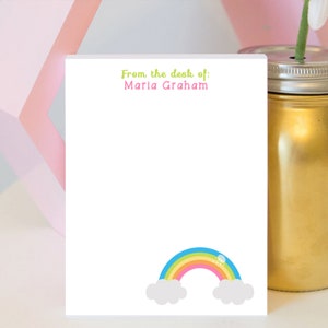 Rainbow Personalized Notepad - Rainbow Notepad - Rainbow Gift - Teacher Gift