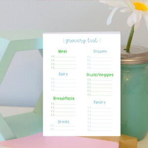 Grocery Store List Notepad - Grocery Shopping Pad - Aisle - Grocery Organizer