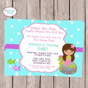 Under the Sea Mermaid Invitations - Under The Sea - Mermaid Birthday Party - Mermaid Party - Mermaid - Kids Birthday - Under the Sea