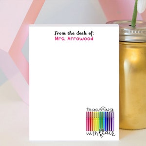 Personalized Teacher Notepad - Teaching with Flair - Teacher Notepad - Teacher Gift - Teacher Appreciation